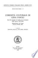 L'eredità culturale di Gina Fasoli