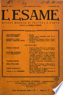 L'esame rivista mensile di coltura e d'arte