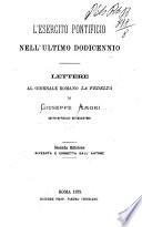 L'esercito pontificio nell'ultimo dodicennio