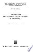 L'esperienza della Corte costituzionale di Karlsruhe