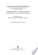 L'esprit francais et la musique en Europe