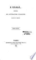 L'esule, giornale di letteratura italiana antica et moderna, tomo secondo