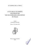 L'età delle scoperte geografiche nei suoi riflessi linguistici in Italia