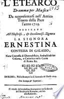 L'Etearco dramma per musica da rappresentarsi nell'antico teatro della Pace l'anno 1719 [Silvio Stampiglia]. ..