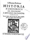 L' huomo deificato historia panegirica del miracoloso s. Antonio da Padova composto dal ... Sig. D. Antonio Agostino Codreto da Sospello ..