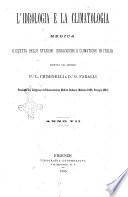 L'idrologia e la climatologia periodico bimestrale dell'Associazione medica italiana d'idrologia e climatologia