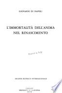 L'immortalità dell'anima nel Rinascimento