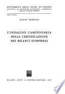 L'indagine campionaria nella certificazione dei bilanci d'impresa