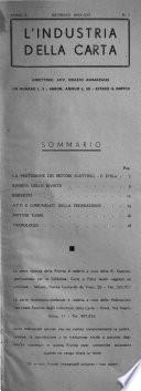 L'industria della carta organo ufficiale della Federazione nazionale fascista dell'industria della carta