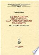 L'insegnamento della filosofia alla Sapienza di Roma nel Seicento