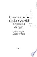 L'Insegnamento di Piero Gobetti nell'Italia di oggi