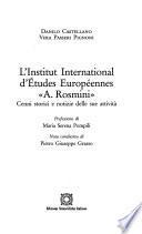 L'Institut international d'études européennes A. Rosmini