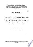 L'interesse americanista nell'Italia del settecento