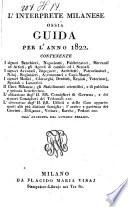 L' Interprete Milanese Ossia Guida