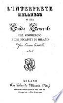 L' Interprete Milanese Ossia Guida