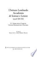 L'Istituto lombardo Accademia di scienze e lettere: Storia della classe di scienze matematiche e naturali