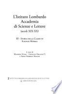 L'Istituto lombardo Accademia di scienze e lettere: Storia della classe di scienze morali