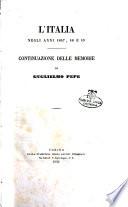L' Italia negli anni 1847, 48 e 49 continuazione delle memorie