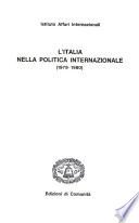 L'Italia nella politica internazionale