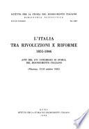 L'Italia Tra Rivoluzioni E Riforme