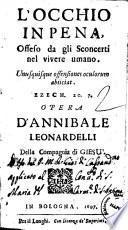 L'occhio in pena, offeso da gli sconcerti nel vivere umano. ... Opera d'Annibale Leonardelli ..