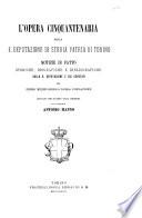 L'opera cinquantenaria della R. Deputazione di storia patria di Torino