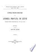 L'opera politico-militare di Andrea Provana di Leynì nello Stato sabaudo dal 1553 al 1559