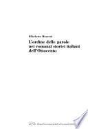 L'ordine delle parole nei romanzi storici italiani dell'Ottocento