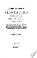 L'osservatore fiorentino sugli edifizj della sua patria