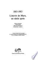 L'Œuvre de Marx, un siècle après