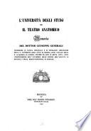L'università degli studj ed il teatro anatomico Memoria