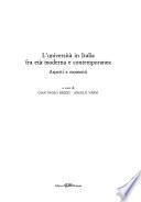 L'Università in Italia fra età moderna e contemporanea