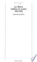 La Banca italiana di sconto, 1914-1921