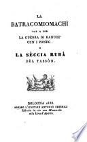 La Batracomiomachi val a dir la guêrra di ranucc' cun i pondg
