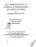 La Biblioteca storica, e topografica del Regno di Napoli di Lorenzo Giustiniani