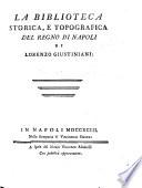 La Biblioteca storica e topografica del regno di Napoli