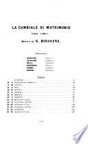 La Cambiale di Matrimonio. Farsa comica. [Vocal score.]