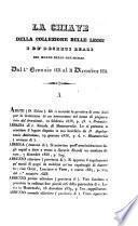 La chiave della collezione delle leggi e de' decreti reali del Regno delle Due Sicilie dal 1. gennaio 1838 al 31 dicembre 1839 opera compilata a cura di Giuseppe Morea