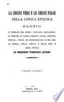 La chiave vera e la chiavi false della lingua Ètrusca