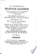 La commedia, col com. del p. P. Venturi. 6 tom