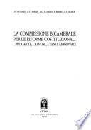 La Commissione bicamerale per le riforme costituzionali