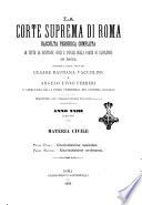 La Corte suprema di Roma raccolta periodica delle sentenze della Corte di cassazione di Roma
