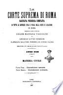 La Corte suprema di Roma raccolta periodica delle sentenze della Corte di cassazione di Roma