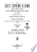 La Corte suprema di Roma raccolta periodica delle sentenze della Corte di cassazione di Roma