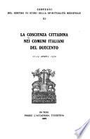 La coscienza cittadina nei comuni italiani nel Duecento