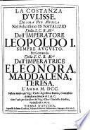 La Costanza d'Ulisse. Drama per Musica ...