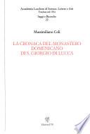 La cronaca del monastero domenicano di S. Giorgio di Lucca
