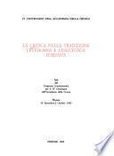 La Crusca nella tradizione letteraria e linguistica italiana