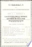 La Cultura delle riviste giuridiche siciliane dell'ottocento