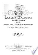 La cultura moderna rivista quindicinale illustrata